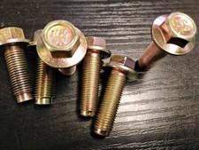 10 gelbverzinkte Sicherheitsgurt Schrauben 7/16UNF mit Flanschkopf Gurtschrauben