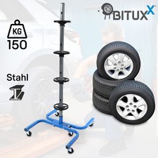 Reifenbaum Reifenständer Felgenbaum mit Rollen bis 245mm 150kg Blau Bituxx®