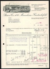 Rechnung Mannheim-Friedrichsfeld 1938, Reis & Co. AG, Kapokfabrik, Der Betrieb  