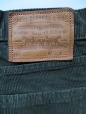 Levi's 511 Herren Cord Jeans Hose W 32 /L 30 Dunkelgrüne Vintage Cordhose KULT !