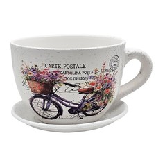 Pflanztopf Tasse Fahrradmotiv