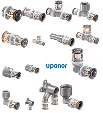 Uponor UniPipe S Press Plus Fittings Pressfittings T-Stück Bogen Wandscheibe