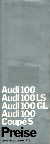 Preisliste audi 100 - 100, ls