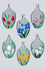 Ostereier aus Glas 6 Stück mundgeblasen & handbemalt Lauscha Kunsthandwerk