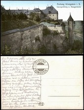 Königstein (Sächsische Schweiz) Georgenburg u. Hungerturm Festung 1913