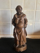 Adalbert Stiegeler Holzfigur Mönch mit Krug  handgeschnitzt Holzschnitzereien