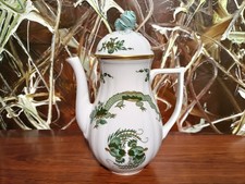 RAYNAUD LIMOGES France edle Mokkakanne - Blumenmotiv grün