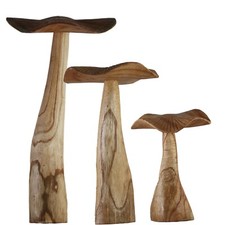 Naturnahe Holzpilz-Deko Set