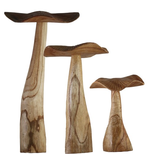 Naturnahe holzpilz deko set - naturnahe, holzpilz-deko