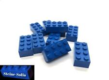 Lego (c) 10x 2x4 - Basic Stein - blau - Grundbausteine - #3001 - brick blue