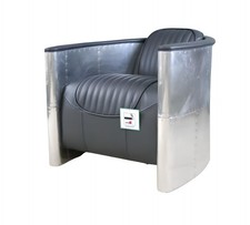 Echtleder Alu Sessel Cognac