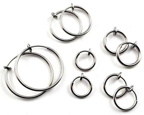 Edelstahl creolen ohrclips - edelstahl,