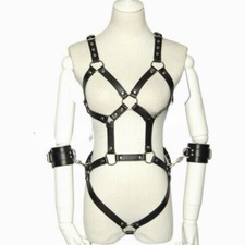 PU Leder Geschirr Set Frauen Sexy Dessous Erotische Oberschenkel Körper Bondage