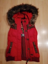 KHUJO JACKE WESTE S DAMEN WINTER NEU ROT KAPUZE PELZ MANTEL PARKA