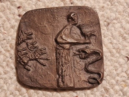 Bronze relief plakette 1975 - relief,