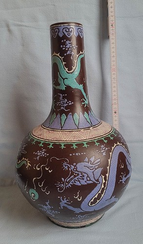 Schwarze glasur vase mit - schwarze,