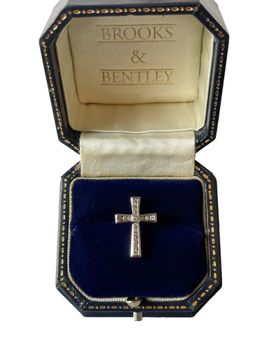 25ct diamant kreuz anhänger - diamant,
