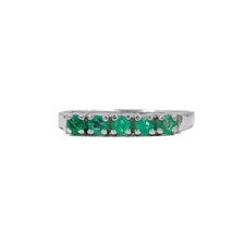Ring mit 5 Smaragden emerald in 14 Kt 585 Gold Weißgold 55
