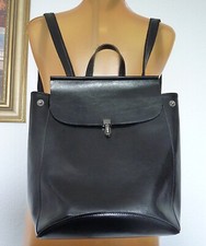 Realer Echtes Leder Damen Rucksack / Schultertasche Schwarz
