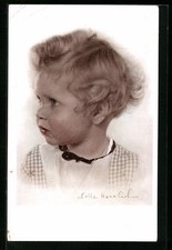 Foto-AK Lotte Herrlich: Kind mit blonden Locken im Seitenprofil 1948 