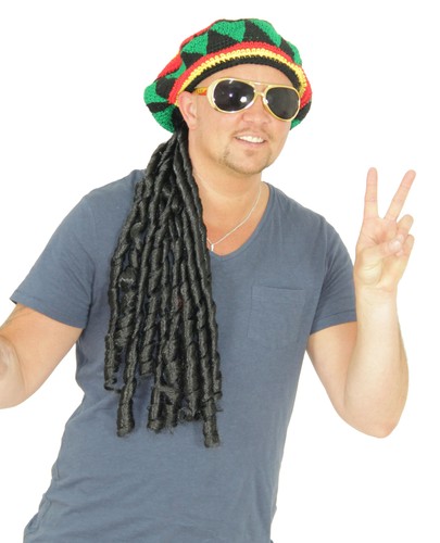 Schwarze rasta perücke mit - schwarze,