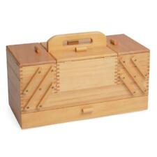 Holz Nähkasten aufklappbar stabil klassisch 45x23,5x29cm Nähkorb für Nähzubehör