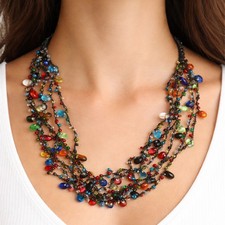 Glasperlenkette Collier Kette