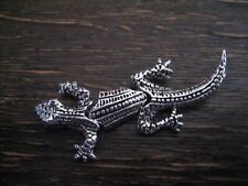 winzige Echse Waran Eidechse vollplastisch beweglich Anhänger Charm 925er Silber