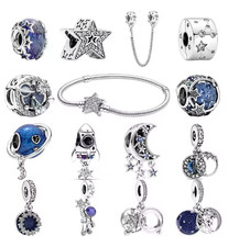 Charms 925 Silber Armband Geschenk Damen Frau Schmuck Sonne Mond Sterne Himmel