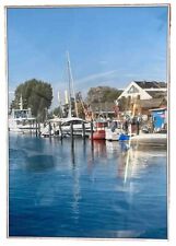 1 Alu Bilder Rahmen Echtglas 70x100cm Motiv Hafen Niendorf Boot Hafen Schiff