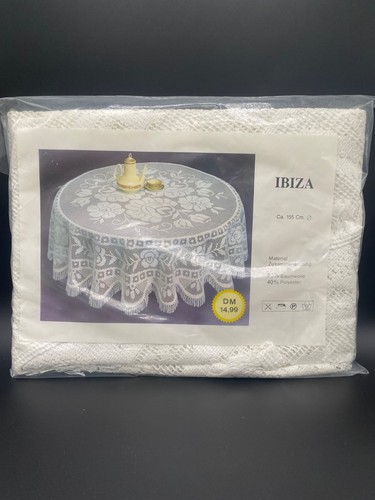 Tischdecke weiß spitze rund - tischdecke,