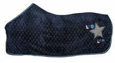 AKTION Weiche Abschwitzdecke Lou Lou Plüsch Dunkelblau mit Sternen Gr. 85 o. 110