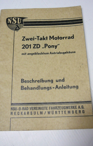 Nsu motorrad 201 pony - nsu,