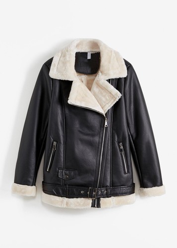 Shearling jacke mit - shearling-jacke, fellimitat