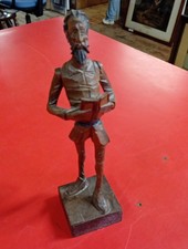 Vintage Ouro Artesania #576 Don Quijote 7,5" handgeschnitzte Holzskulptur Spanien