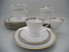 Rosenthal 6 Kaffeegedecke Form 2000 GALA BLAU Goldrand Tasse Untere Kuchenteller