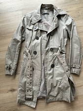 We Fashion Trenchcoat Mantel Jacke Gr. S Wachsbeschichtet Natur Helles Oliv ☀️☔️