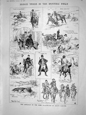 Old Antique Print 1908 Hunting