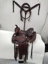 Western Premium Leder Trail Pferdesattel Tack Größe 10" bis 18,5".