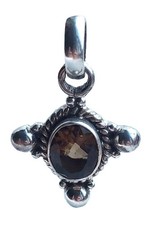Silber Anhänger Rauch-Topas Edelsteinanhänger Stein  925 Sterling Silberschmuck