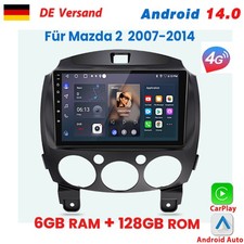 6+128GB 8-Kern Für Mazda 2 2007-2014 Carplay Autoradio Android 14 GPS NAVI DAB+