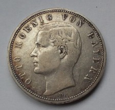 Kaiserreich 5 Mark Bayern 1888, Otto, Jg.44