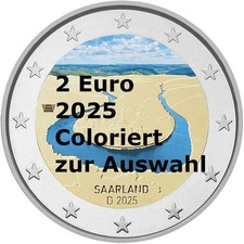 2 Euro 2025 - coloriert/ mit Farbe verschiedene Nationen zur Auswahl 
