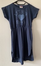 Kleid 134 140 herz blau - 134/140,