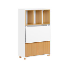 B-waren Schreibtisch klappbar Computertisch mit Ablagen FWT107-WN-bwaren