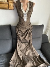 SONJA KIEFER Cocktail Dress Ruffles S Braun