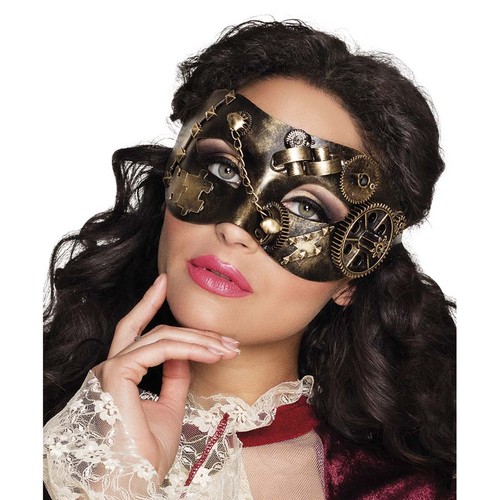 Steampunk maske messing gothic - messing,