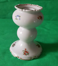 Wallendorf W 1764 Kerzenständer Weiß Blumen Goldrand