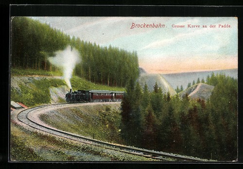Ansichtskarte brockenbahn bei - brockenbahn,