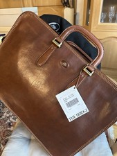 The Bridge Vintage Leder Business Shopper Akten- und Laptop-Tasche Braun